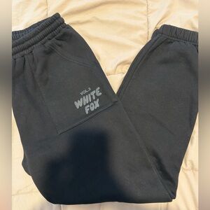 White Fox Black Joggers